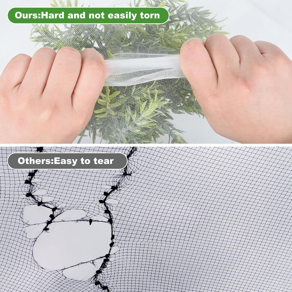 JEYODA Garden Netting Plant Covers Net Ultra Fine Mesh Pest Barrier Net Tree Vegetable Mesh Protection Netting Greenhouse Row Nets (10 * 33ft(3 * 10m))