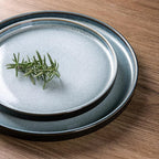 LERATIO Ceramic Dinnerware Sets for 4,Round Reactive Glaze Ceramic Plates and Bowls Set,Highly Chip and Crack Resistant | Dishwasher & Microwave Safe Dishes Set,Service for 4 (12pc)-Gray White