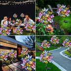 Solar Garden Lights Outdoor Waterproof Decorative Solar Lights Outdoor 2 Pack with 44 LED 34 Butterfly Flower Garden Decor Yard Patio Lawn, Gifts for Mother's Day Mom Women