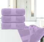 White Classic Luxury Bath Towels Set of 4 Large - 700 GSM Cotton Ultra Soft Bath Towels 27x54 | Highly Absorbent and Quick Dry | Hotel Towels for Bathroom Luxury, Plush Shower Towels, Lavender