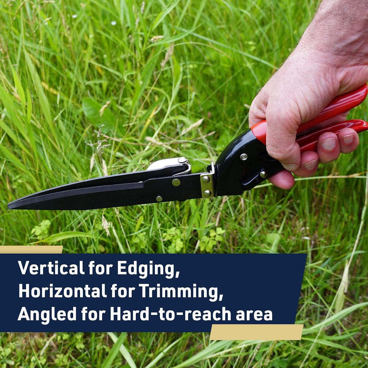 Grass Shears - Garden Clippers with Rotating Handle - Grass Cutter Edging Shears - Hedge Trimmer Garden Shears - Hedge Clippers or Yard Scissors for Outdoor Edges and Hedges by Kings County Tools