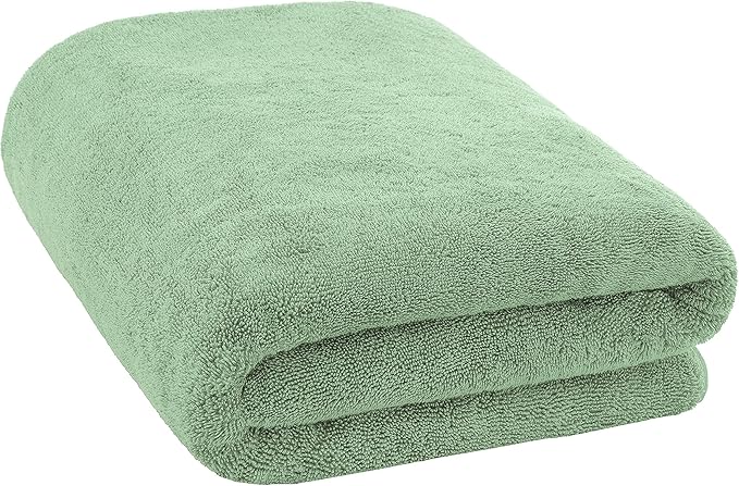 Cotton Paradise 100% Cotton 40x80 Oversized Bath Sheet, Extra Large Turkish Bath Towels for Bathroom, Sage Green Bathsheet