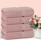 Chakir Turkish Linens 100% Cotton Premium Turkish Towels for Bathroom | 27'' x 54'' (4-Piece Bath Towels - Pink)