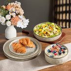 LIANYU Dinnerware with Pasta Bowls Set for 4, 16 Piece Stoneware Dish Ding Ware, Dinner Tableware Sets Includes Dinner Salad Plates, Cereal Salad Bowls, Chip & Scratch Resistant, Sandy Beige