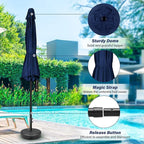 HealSmart 7.5ft Patio Umbrella with Push Button Tilt/Crank, Outdoor Table Market Yard Umbrella, 6 Sturdy Ribs for Garden, Deck, Backyard, Pool