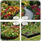 20ft. Galvanized Steel Landscape Edging (6-Pack) – 40" x 8" Metal Garden Border, Hammer-in Lawn Edging for Landscaping, Tree Rings, Yard & Pathway – Black Steel Lawn Edge for Garden Design