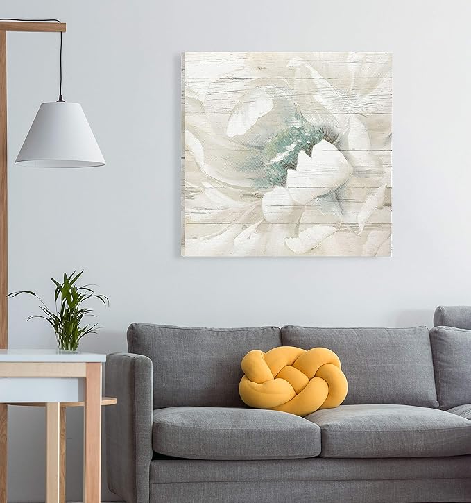 Wexford Home Weathered White II Gallery Wrapped Canvas Wall Art, 40x40,