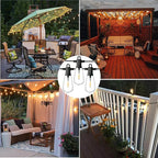 ZOTOYI Outdoor String Lights 200 FT, Waterproof IP65 Patio String Lights for Outside with 104 Shatterproof ST38 Bulbs(4 Spare), LED Hanging Lights for Bistro, Backyard, Garden 2700K(2-Pack 100FT)