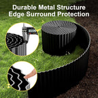 Land Guard Corrugated Garden Edging Border, 6"×50' Landscape Paver Edging, Tall Landscape Edging, Fence for Garden, Flower Bed, Lawn and Landscape Edging (Black)