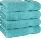 Cotton Paradise 4 Piece Turkish Bath Towels for Bathroom, 100% Cotton Extra Large Soft Plush Towels Bathroom Set, Turquoise
