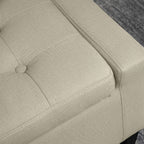 Elegant Linen Tufted Storage Ottoman Bench Lift Top Beige Contemporary Design Premium Upholstery Sturdy Construction Versatile Storage Solution