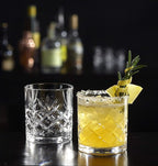 Royalty Art Whiskey Glasses - Set of 4 Premium Crystal Tumblers with The Distinctive Kinsley Design - Perfect for Bourbon, Scotch, Whiskey, and Cocktails - Ideal Gift for Enthusiasts 10.6 oz