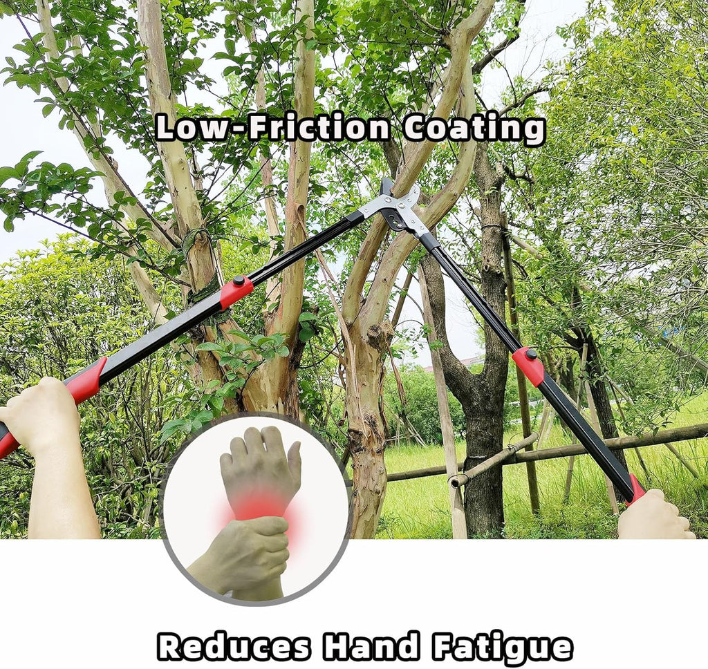 Loppers Branch Cutter Heavy Duty Tree Trimmer, Extendable 28-41" Tree Pruner with Compound Action, Tree Cutter with 2 Inch Clean Cut Capacity Chop Thick Branches Effortlessly