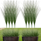 8PCS 17.3" Fake Plants Artificial Wheat Grass Greenery Plastic Plants Fake Grass Artificial Plants for Outdoor Decor Artificial Flower with Greenery Stems for Indoor Home Decoration