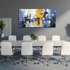 ZHAOSHOP Blue Wall Art for Living Room - Abstract Wall Decor for Office - Modern Minimalist Wall Art for Bedroom Size 24" x 48"