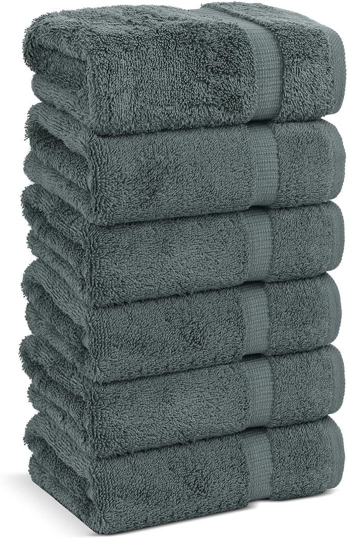 Chakir Turkish Linens | Hotel & Spa Quality 100% Cotton Premium Turkish Towels | Soft & Absorbent (6-Piece Hand Towels)