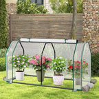 Mini Greenhouse, Portable Garden Greenhouse with All-Weather PE Cover & Zippered Roll-up Door, Indoor & Outdoor Green House for Vegetables, Flowers, Fruits & Herbs