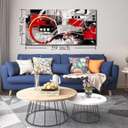 Black and Red Abstract Art - Abstract Wall Art for Living Room Large Size - Minimalist Wall Art for Bedroom Women Ready to Hang Size 29" x 59"