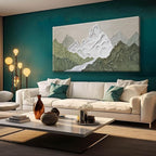 YISXINOAG Mountain Wall Art For Bedroom Office Decor Abstract Mountain Forest Landscapes Green Wall Art Painting Canvas Art Wall Decor Prints Ready To Hang Wall Pictures Home 20×40 Inch