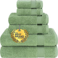 Cotton Paradise 6 Piece Towel Set 100% Cotton Soft Absorbent Turkish Towels for Bathroom 2 Bath Towels 2 Hand Towels 2 Washcloths Sage Green Towel Set