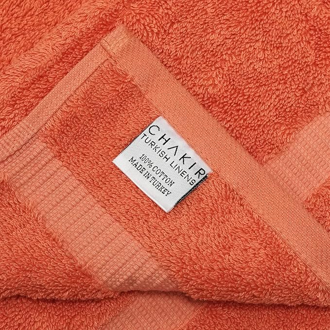 Chakir Turkish Linens 100% Cotton Premium Turkish Towels for Bathroom | 35'' x 70'' (1-Piece Bath Sheet, Coral)