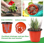 TDHDIKE 4" Small Plastic Plant Pots with 200 Red Seed Starting Pots for Indoor and Outdoor Planting