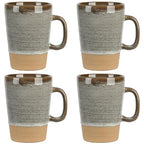 Gibson Elite 4 Pack Dreamweaver Terracotta Reactive 17 OZ Mug Set - Earthy Brown