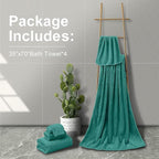 Ultra Soft Bath Towel Set of 4, Extra Large Textured Microfiber Luxury Towels 35x70 in, Quick Dry, Highly Absorbent, Fluffy, Oversized, for Bathroom Shower Pool Hotel Beach