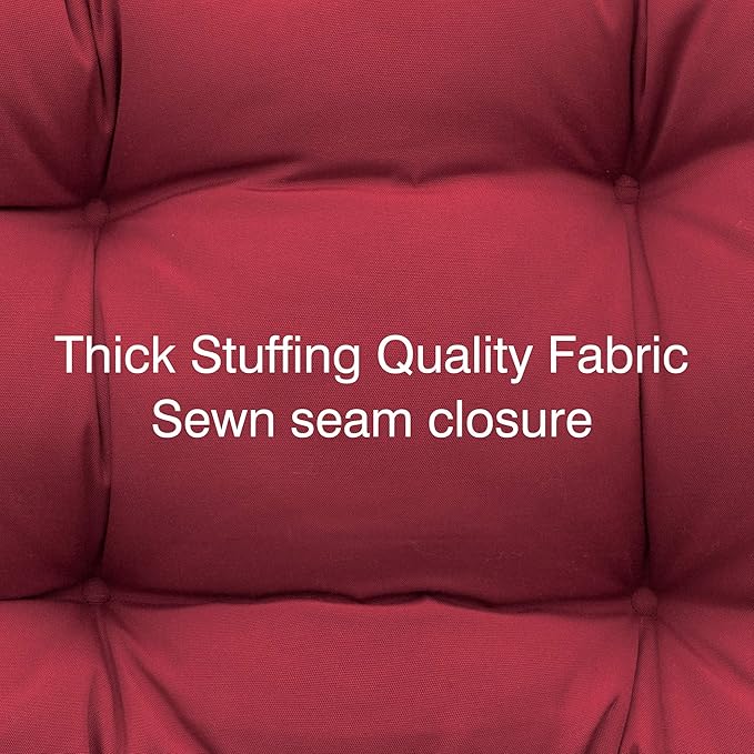 QILLOWAY Outdoor Chair Cushion for Patio Furniture, Waterproof Patio Cushions Set of 2 with Ties, Fade Resistant Replacement Pads for Outdoor Rocking Chairs,Red