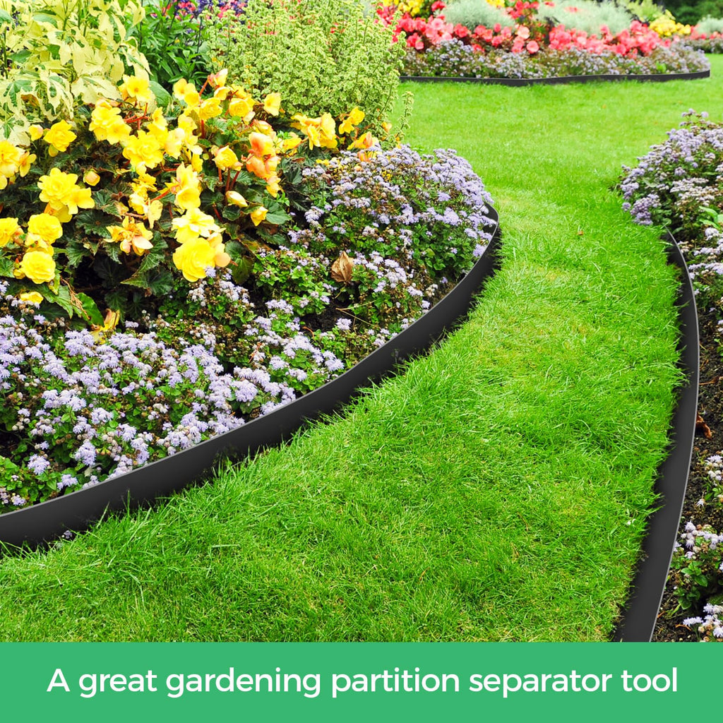 FunFanso 2 in Tall 66FT Landscape Edging Border with 100 Spikes, No Dig Kit