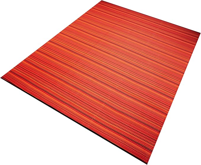 Outdoor/Indoor Rug Plastic Straw Rug Waterproof Portable Outdoor Mat, Easy to Clean and Fold,Perfect for Garden, Patio, Picnic, Decking-（Red，5x7Ft）