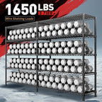 REIBII 73''W Storage Shelves Load 1650 LBS Metal Shelving 5-Tier Wire Shelving Unit for Storage Rack Adjustable Heavy Duty Metal Shelves for Pantry Kitchen Garage, 17.7" D x 73" W x 71" H，2PCS