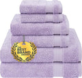 Cotton Paradise 6 Piece Towel Set, 100% Cotton Soft Absorbent Turkish Towels for Bathroom, 2 Bath Towels 2 Hand Towels 2 Washcloths, Lilac Towel Set