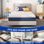 6 Inch Twin Gel Cooling Memory Foam Mattress, Pressure Relief, Medium Firm Support，Bed in a Box, Twin Mattress for Kids, CertiPUR-US Certified