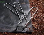 AAGUT 6 Inch 100 Pack Black Landscape Staples Tent Stakes 11 Gauge Heavy Duty Yard Stakes for Decoration Weed Barrier Fabric Ground Cover Irrigation Tubing Soaker Hose Chicken Wire