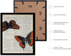 Poster Master Dictionary Art Poster - Butterflies Print - Moth Art - Butterfly Art - Insect Art - Gift for Men, Women & Animal Lover - Chic Decor for Living Room or Bedroom, 16x20 Black Framed