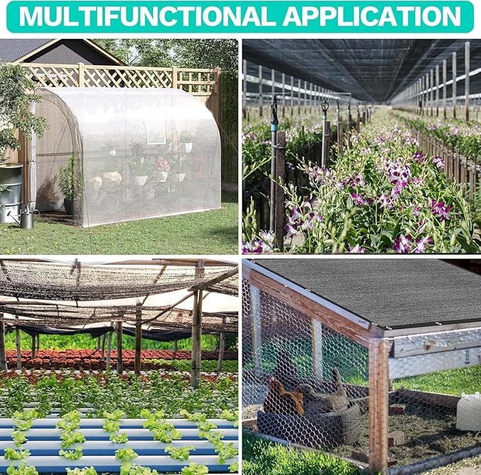 Royal Shade 50% Black Shade Cloth Custom Size 9FT x 93FT Mesh Tarp with Grommets for Garden Patio, Plant Shading, Greenhouse, Pergola, Chicken Coop, Dog Kennel, Lawn. (We Make Custom Size)