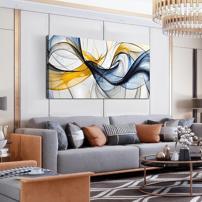 Modern Wall Art for Living Room - Abstract Wall Art for Bedroom Decor Ready to Hang Size 24" x 48"