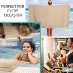 Microfiber Waffle Bath Towels, 4 Pieces, Soft, Absorbent, Fast Drying, Lint Free (Beige+Gray+Blue+White)
