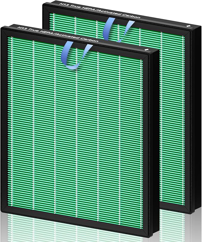 Improvedhand Vital 100S HEPA Replacement Filter Toxin Absorber Compatible With LEVOIT Vital 100S/100S-P Air Purifier, High-Efficiency 3-IN-1 True HEPA and Activated Carbon Filters, Pack of 2, Green