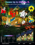 Halloween Christmas Projector Lights Outdoor, 8 Brighter HD Holiday Patterns with Firefly & Ocean Wave Effects, 20 Slides, Waterproof Snowflake Projector with Timer for House Garden Yard Xmas New Year