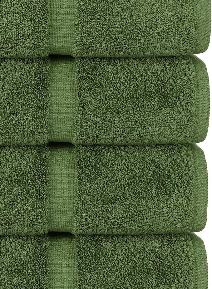 Chakir Turkish Linens | Hotel & Spa Quality 100% Cotton Premium Turkish Towels | Soft & Absorbent (4-Piece Bath Towels, Moss)