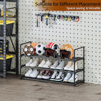 Metal Shoe Rack, 3-Tier Shoe Organizer with Adjustable Shelf Height, Sturdy Shoe Storage Shelf, Perfect for Front Door Entrance, Closet & Entryway, Easy to Assemble, DIY Layering Options (S - 3 Tier)