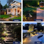 Brass Low Voltage Path Lights - 12V Landscaping Pathway Lamp IP65 Waterproof, Wired Walkway Lighting Outdoor, LED Mushroom-top Bronze for Lawn Backyard Garden G4 Bulb Not Included (8 Pack)