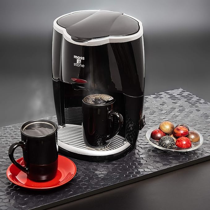 Moss & Stone Mini Drip Coffee Maker with Mug (5 oz Mugs), Small Coffee Pot With 2 Coffee Cups, Mini Coffee Maker (2 Drip & 2 Mug)