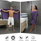 Extra Large Bath Towel Sheet Set 35x70 Inches - Oversized Bath Towels Set,Large Microfiber - Quick Dry,Lightweight,Super Soft,Highly Absorbent Towel Set for Bathroom,Pack of 4(Russian Violet)