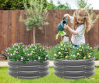 2-Pack 2x1ft Galvanized Raised Garden Bed, Outdoor Planter Bed, Metal Planter Box for Gardening and Planting
