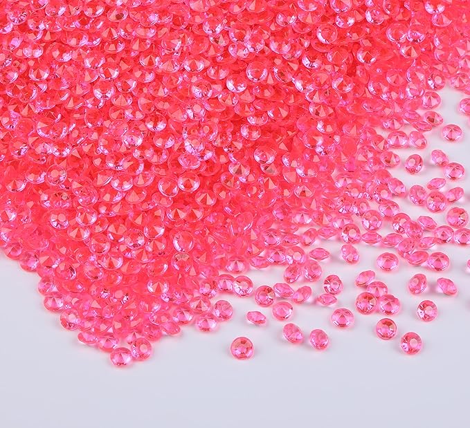 10000 pcs/Pack Wedding Table Scatter Confetti Crystals Acrylic Diamonds Vase Fillers 4.5 mm Rhinestones for Wedding, Bridal Shower, Vase Beads Decorations (Hot Pink)