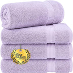 Cotton Paradise 4 Piece Turkish Bath Towels for Bathroom, 100% Cotton Extra Large Soft Plush Towels Bathroom Set, Lilac