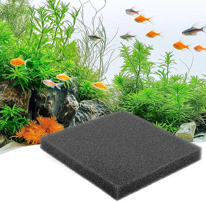 hygger Aquarium Sponge Filter Pad, Filter Media Foam Sponges, Cut-to-Size Open Cell Foam Sheet for Fish Tanks and Ponds, L (1 Pack 15.7 * 15.7 * 1 inch)